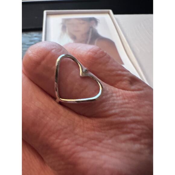 NEW JAMES MICHELLE STERLING SILVER TI AMO OPEN HEART RING; SIZE 9.5 - Picture 3 of 4